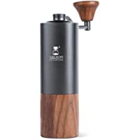 Timemore G1 Plus – Molinillo de café de mano de titanio premium | negro | recipiente de recogida de madera de nogal…